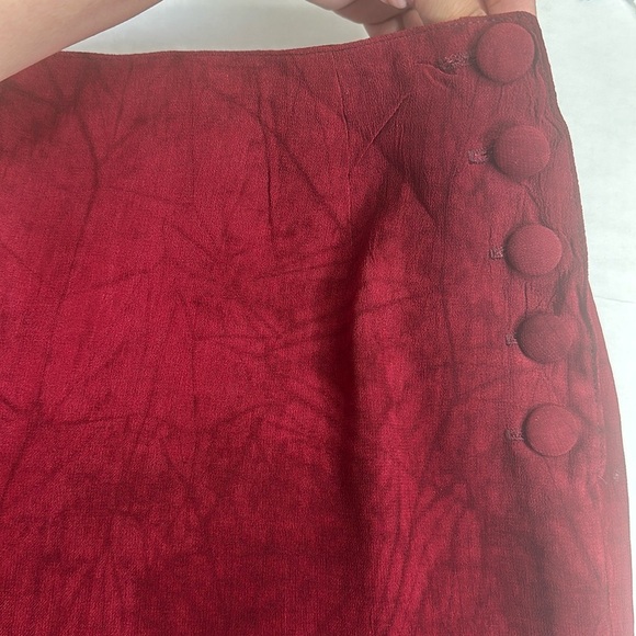 Dorothy Schoelen Platinum Women’s Size 14 Red Tie Dye Side Leg Split Skirt - Picture 5 of 11